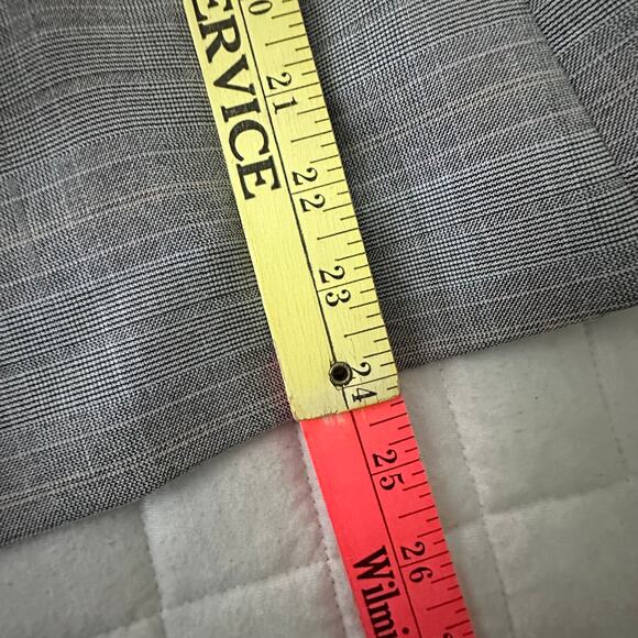 Tahari Skirt Suit Womens 14P Gray Check Pleated Hem Dainty Bow Detail Officewear - Picture 14 of 16